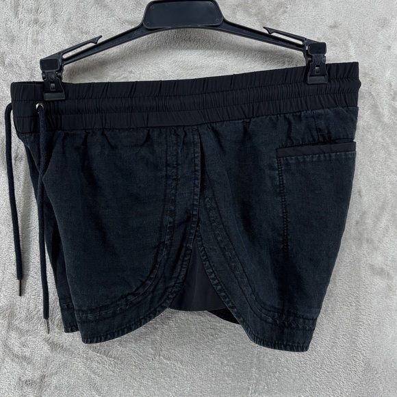 Athleta Beachside Bali Pull On Black Linen Shorts Size 2 - Picture 3 of 7